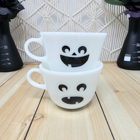 Corning Milkglass Halloween Flat Cups - Picture 2 of 11